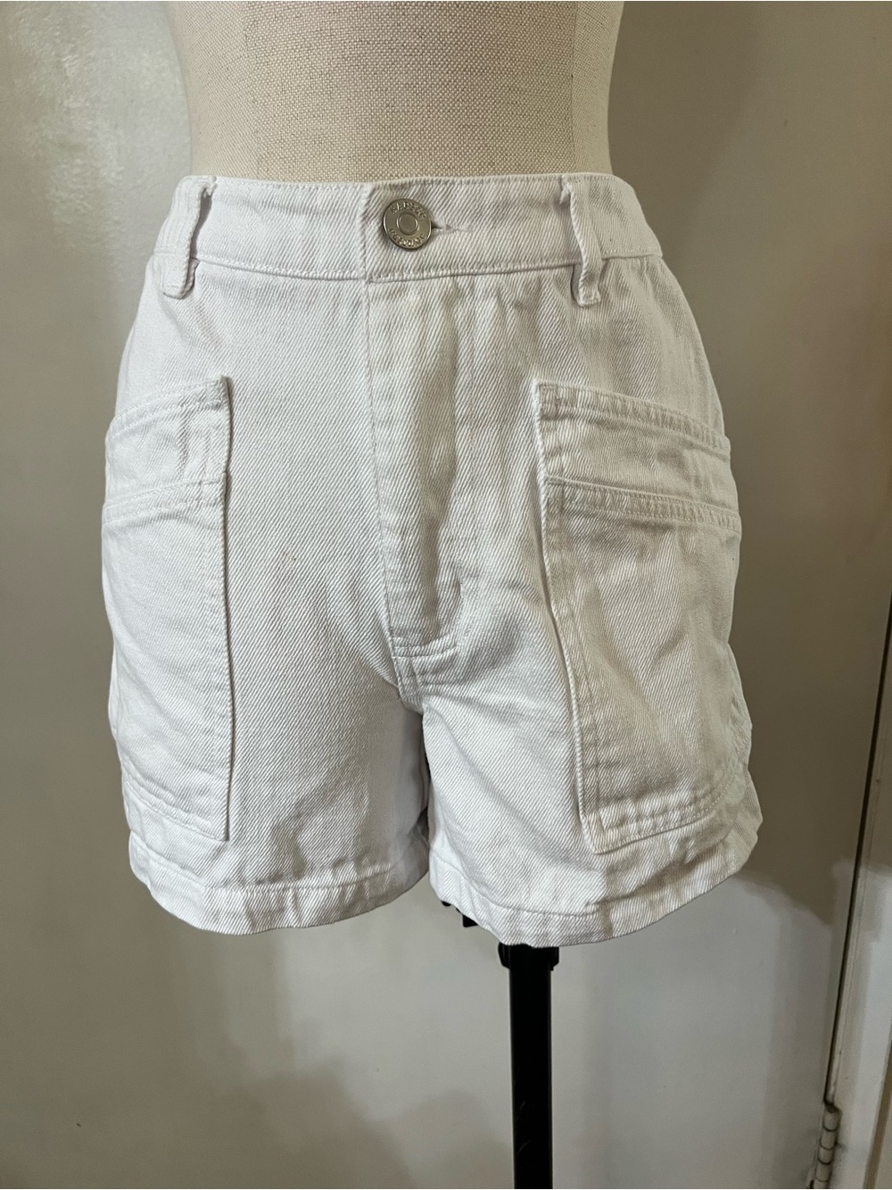 Women’s White Cargo Pocket Shorts — Clean Utility Style